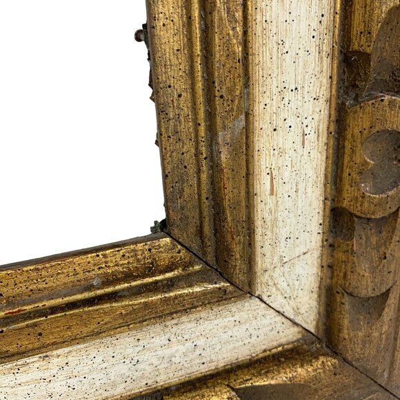 Vintage Ornate Heart Motif Hanging Wooden Picture Gold Tone Frame Made In Mexico - Picture 2 of 11